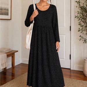 H&M Black Long Sleeve Maxi Dress